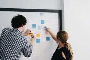 Whiteboard collaboration with sticky notes