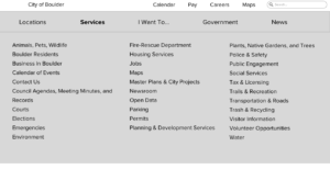 GearLab wireframes for City of Boulder website how-to guide.